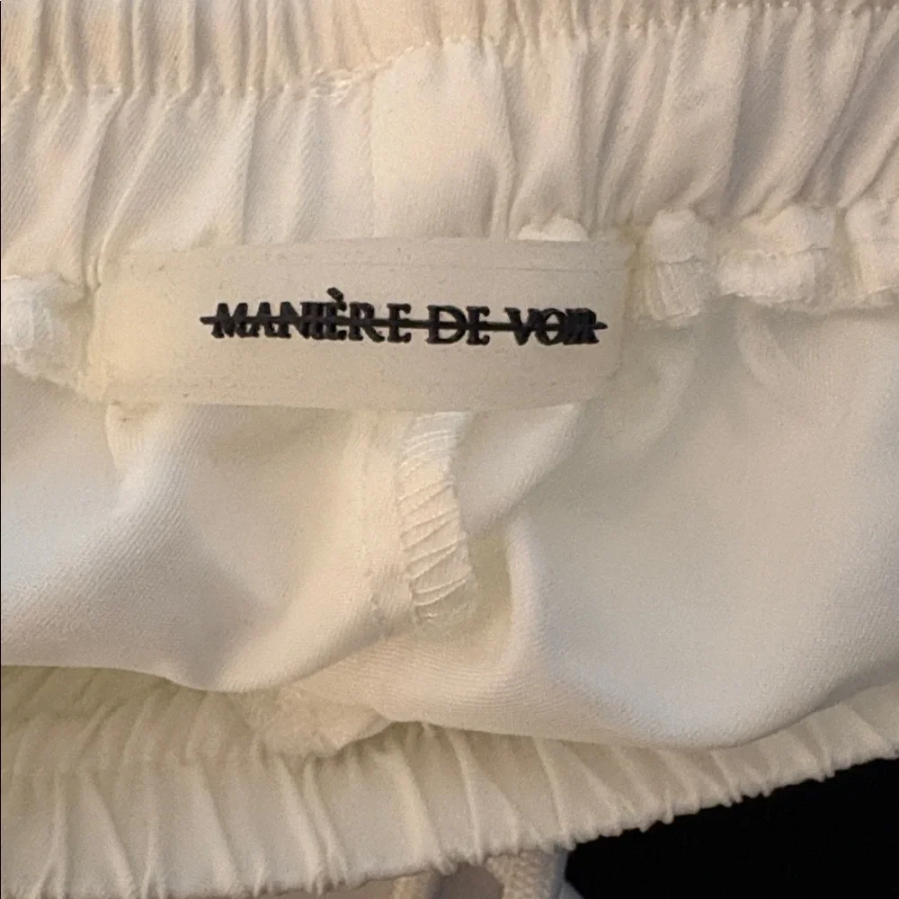Maniere De Voir White Nylon Contrast Stitch Track Pants - Picture 6 of 9
